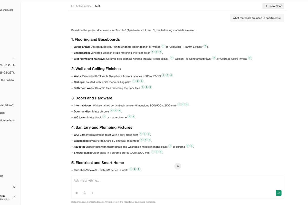 Construction documentation management dashboard